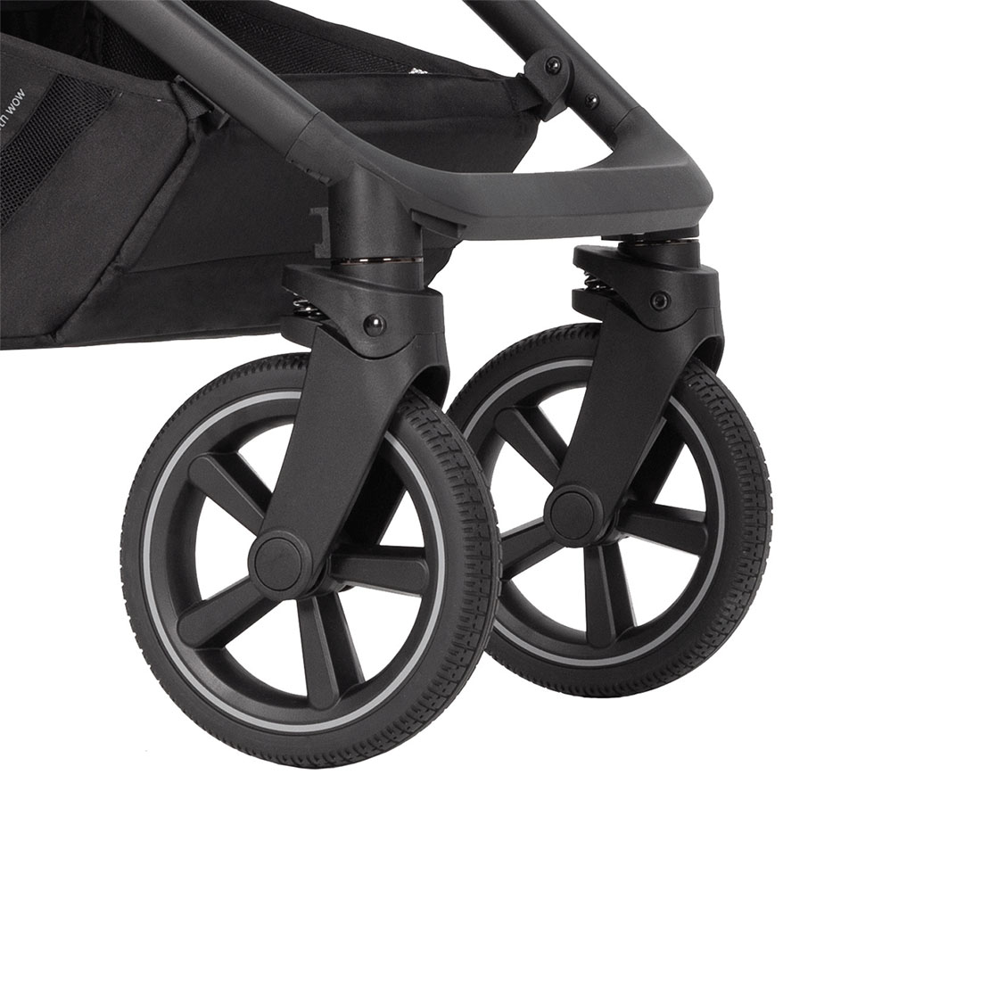 Универсальная коляска Ultimo 3 в 1 CRL-6538 ANIM Передние колёса поворотные, оснащены амортизацией, обеспечивающей плавный ход на неровных поверхностях.